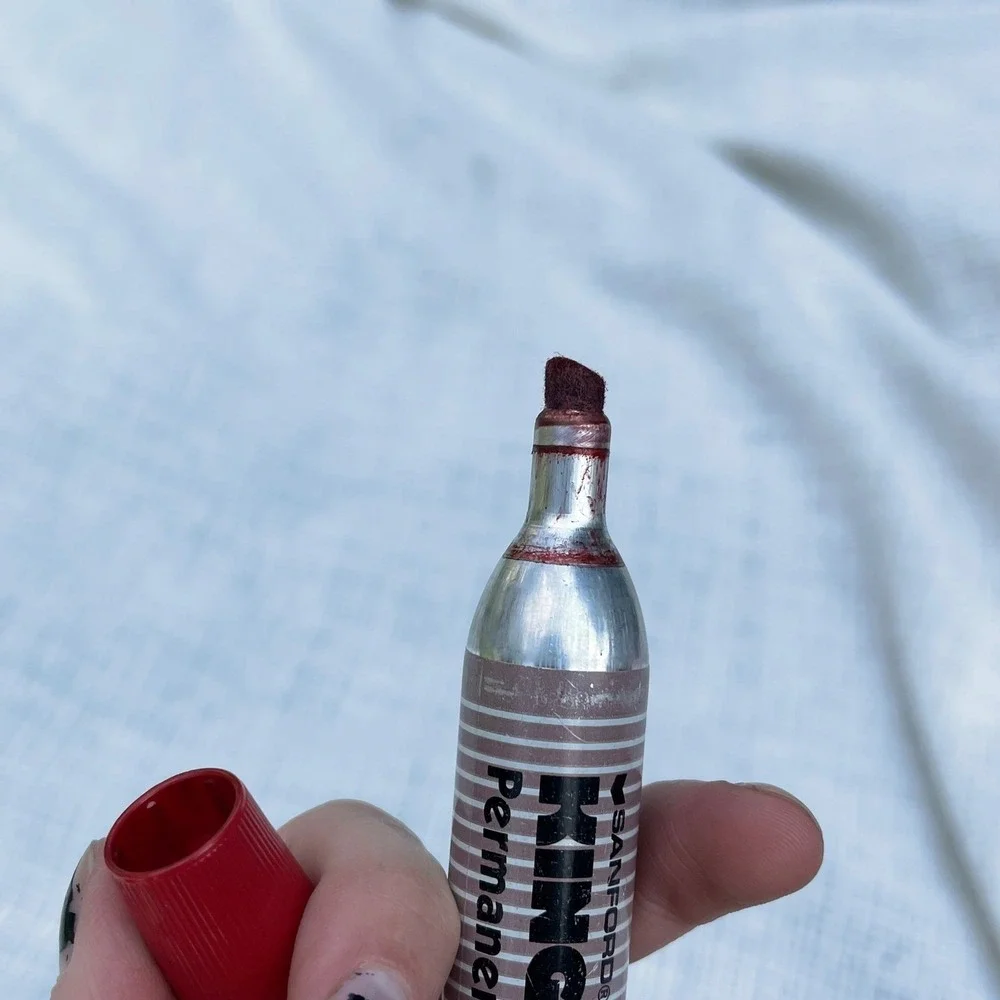 Sanfords Red King Size Permanent Marker Metal Vintage Old School Smell BLUE mini
